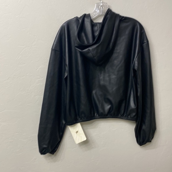Fabletics black vegan leather hoodie size small. NWT. - Picture 8 of 13